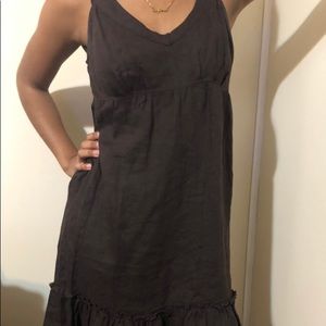 dark brown midi sundress